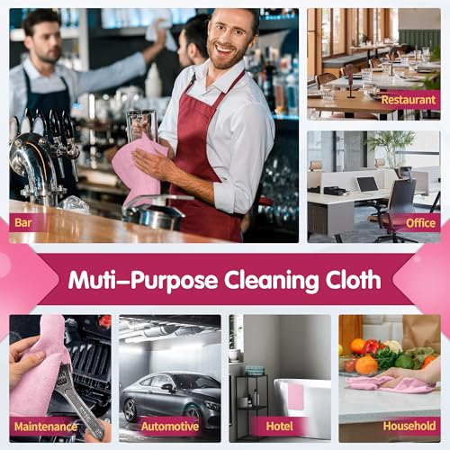 Pink Microfiber Cleaning Cloth (12 Count)