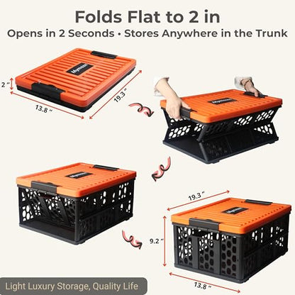 Trunk Crate Organizer with Cooler for Car