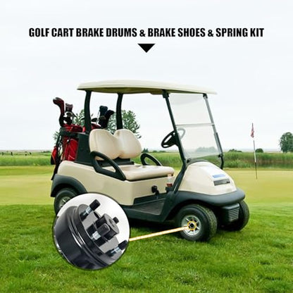 Golf Cart Brake Drums Kit with Brake Shoes & Springs Fit for 1996