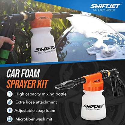 Car Wash Foam Gun + Microfiber Wash Mitt