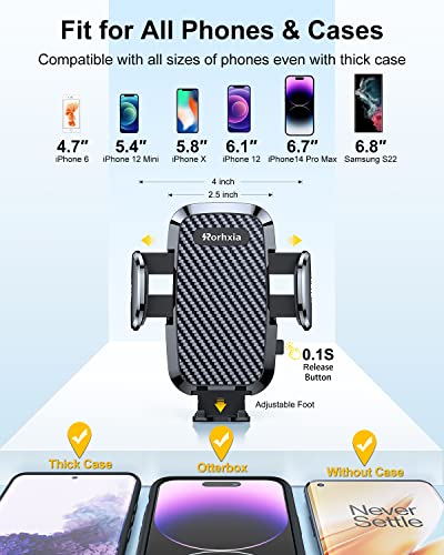 3-in-1 Phone Mount for Car [2025 Most Stable and Flexible Suction Cup] Vent Dashboard Windshield Cell Phone Holder Car Fit for iPhone, Samsung, All Phone