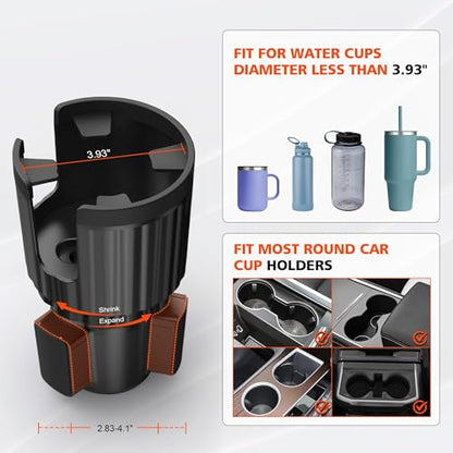 2 Pack Newlest 2 in 1 Phone Mount for Car Cup Holder with Adjustable Base