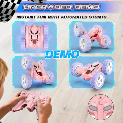 Pink Purple RC Stunt Car for Kids