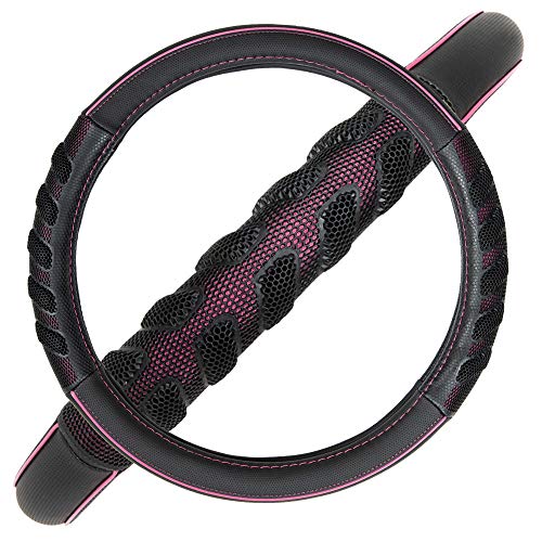 car Steering Wheel Cover Faux Leather Massage Universal fit 3D Honeycomb Hole Anti