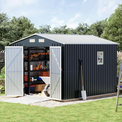 Outdoor Steel Storage Shed with Floor Frame