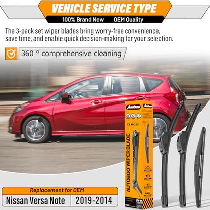 Windshield Wiper Blade Replacement for Nissan Versa Note 2014