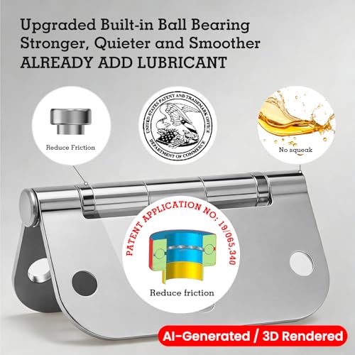 Rounded Door Hinges Polished Chrome 3.5 Inch 5 (3 Count)