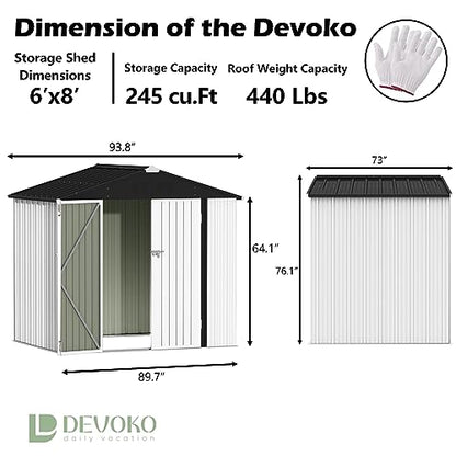 8x6 FT Outdoor Storage Shed