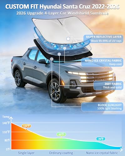 Windshield Sunshade for Hyundai Santa Cruz 2022