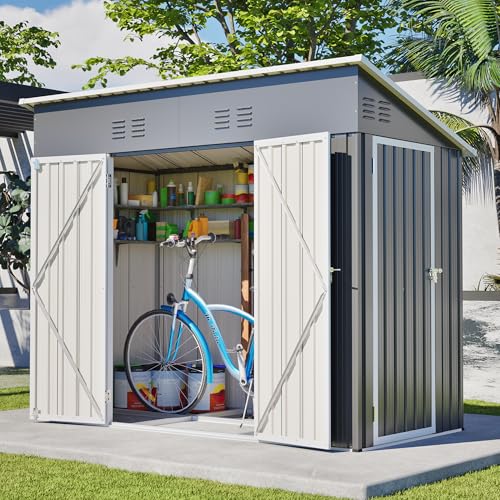 4' x 8' Metal Shed with Two Doors