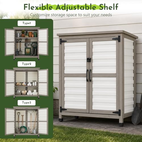 Small Outdoor Storage Cabinet with Shelf
