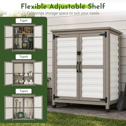 Small Outdoor Storage Cabinet with Shelf