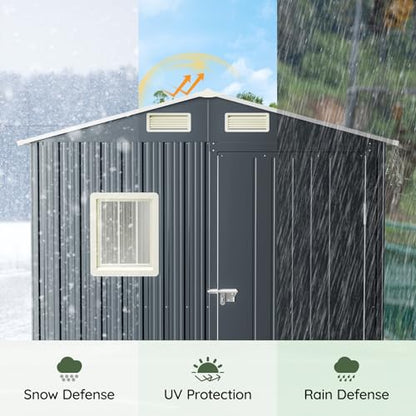 6 x 4 FT Metal Storage Shed for Backyard