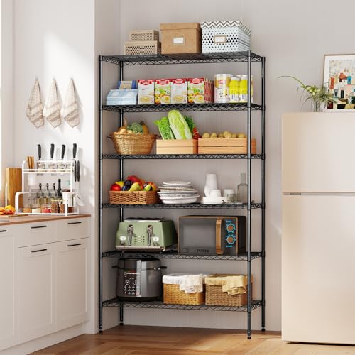 6 Tier Wire Shelf with Wheels