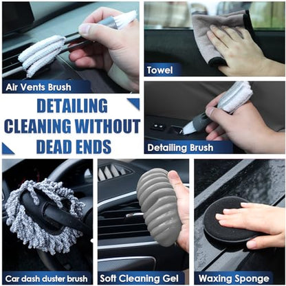 21Pcs Car Cleaning Kit with High Power Handheld Vacuum