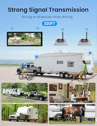 Wireless Backup Cameras System with 10.26"Pre (2 Count)