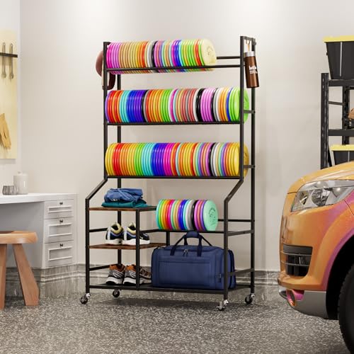 Disc Golf Storage Rack with Wheels