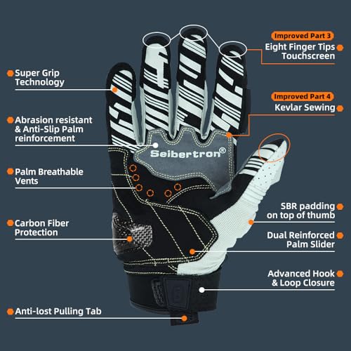 SPS 2 Plus Unisex Touchscreen Road Racing Motorcycle MTB Sports Gloves Also fit BMX MX ATV Mountain Bike Bicycle Cycling Off
