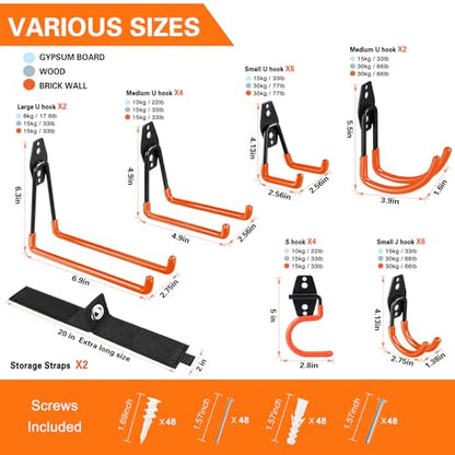 26 Pack Garage Hooks Heavy Duty