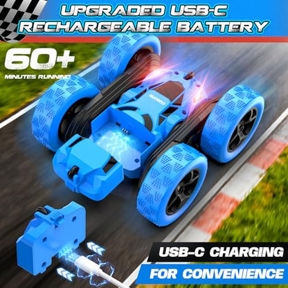 Blue RC Stunt Car for Boys Kids