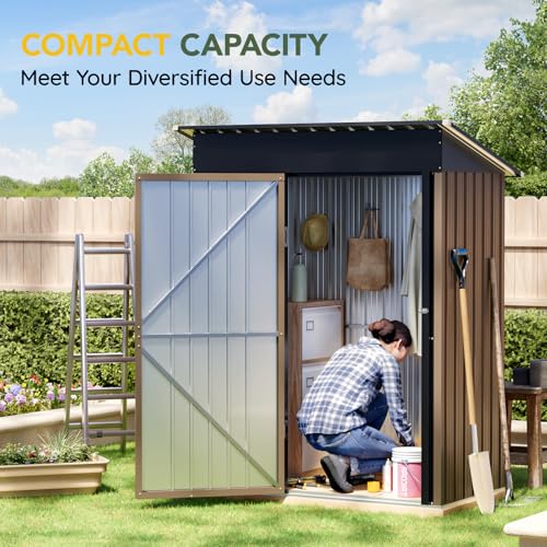 Vertical Outdoor Steel Storage Shed 5 x 3 ft