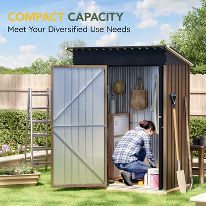 Vertical Outdoor Steel Storage Shed with Floor Frame