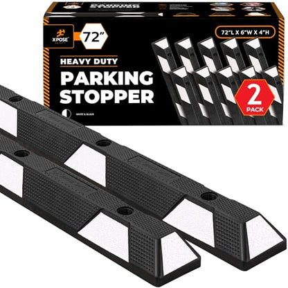 72" Heavy Duty Rubber Parking Stopper (2 Count)