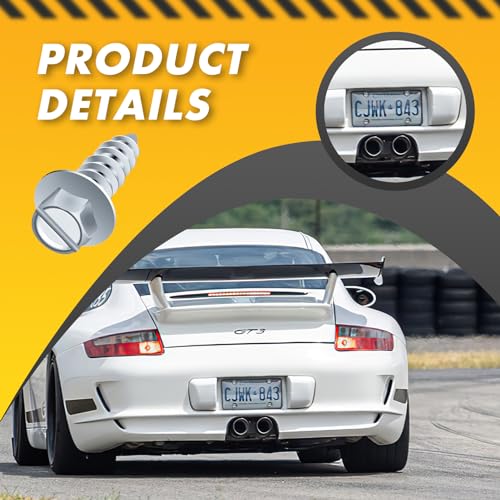 Upgraded】 100 Pcs License Plate Mounting Screws for Car Dealers #14 x 3 (100 Count)