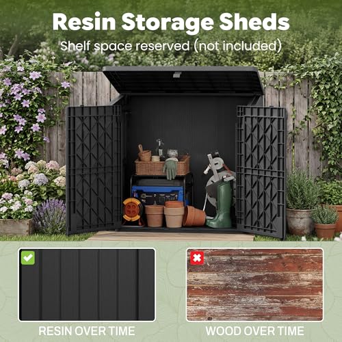 Waterproof Outdoor Storage Box 36 Cu Ft with Lockable Doors
