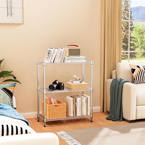 750 lbs 3 Tier Storage Rack Metal Wire Shelving Unit