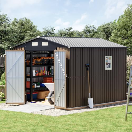 10 x 8 FT Metal Storage Shed for Backyard