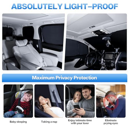 Windshield Sun Shade for Chevrolet Blazer EV 2024 2025 2026 Car Window Shades Thicken UV Block and Blackout Privacy Foldable Sunshades 8PCS Accessories Keep Cool Sun Visor Covers (8 Count)