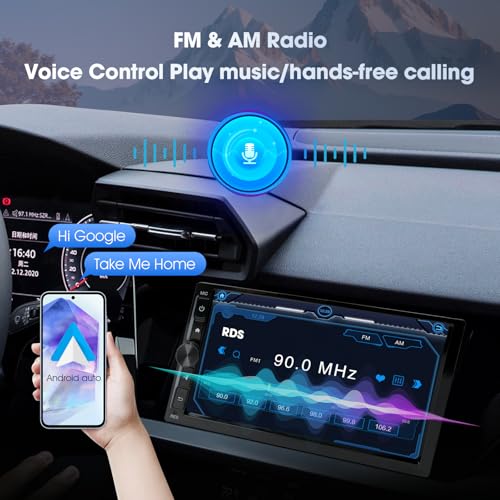 2 Din Car Radio with Wireless CarPlay & Android Auto