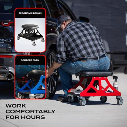 Vyper Low Pro Garage Stool with Removable Seat for Mechanics