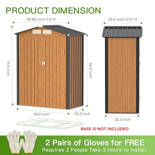 5x3 Ft Outdoor Storage Shed