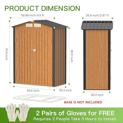 5x3 Ft Outdoor Storage Shed