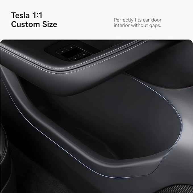 GGCLIMAX Car Organizers And Storage Compatible with Tesla Model 3 Y Highland Juniper TPE Car Door Side Storage Box Front And Rear Door Organizer Tray Accessories(Compatible with Juniper Front Door)