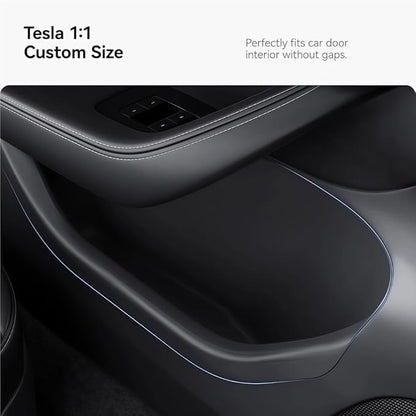 GGCLIMAX Car Organizers And Storage Compatible with Tesla Model 3 Y Highland Juniper TPE Car Door Side Storage Box Front And Rear Door Organizer Tray Accessories(Compatible with Juniper 4pcs)