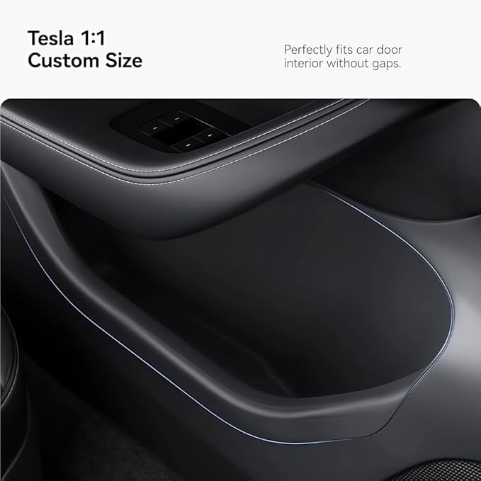 GGCLIMAX Car Organizers And Storage Compatible with Tesla Model 3 Y Highland Juniper TPE Car Door Side Storage Box Front And Rear Door Organizer Tray Accessories(Compatible with Highland Rear Door)