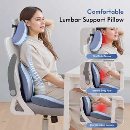 Seat Cushion and Lumbar Support Pillow for Office Chair Car