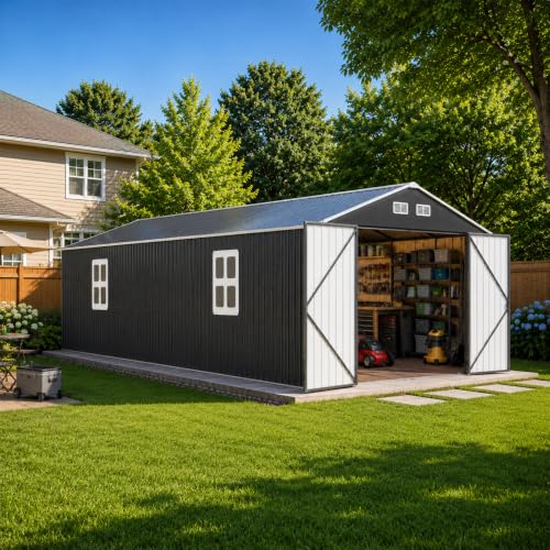 10x16 FT Metal Storage Shed with Reinforced Frame