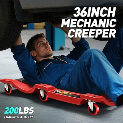 36" L X 17" W x 4.25" H Vehicle Repair Low Profile Automotive Creeper w
