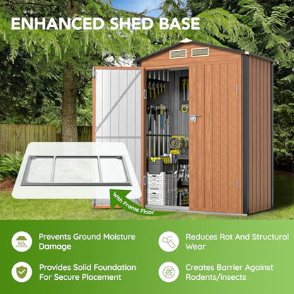 5x3 Ft Outdoor Storage Shed with Floor