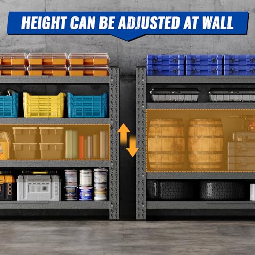 68" W Storage Shelves 8000lbs Garage Metal Shelving Heavy Duty Garage Shelves Adjustable Storage Shelves for Industrial