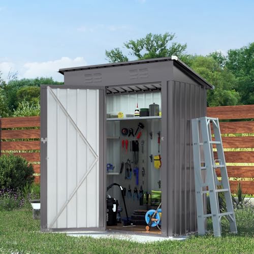 Outdoor Storage Shed 5x3x6FT Pitched Roof