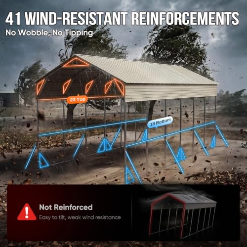 14x30x15 FT RV Metal Carport