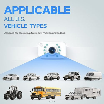 HD eRapta T01B Backup Camera Rear View License Plate Reverse Camera Universal for Pickup Truck Car SUV 149° Perfect Angle Night Vision IP69K Level Waterproof
