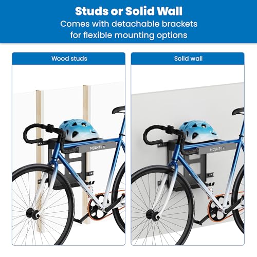 Bike Wall Mount Rack with Shelf and Hooks