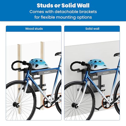Bike Wall Mount Rack with Shelf and Hooks
