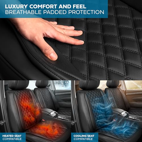 Elite Edition Faux Leather Seat Covers for Cars (2 Count)